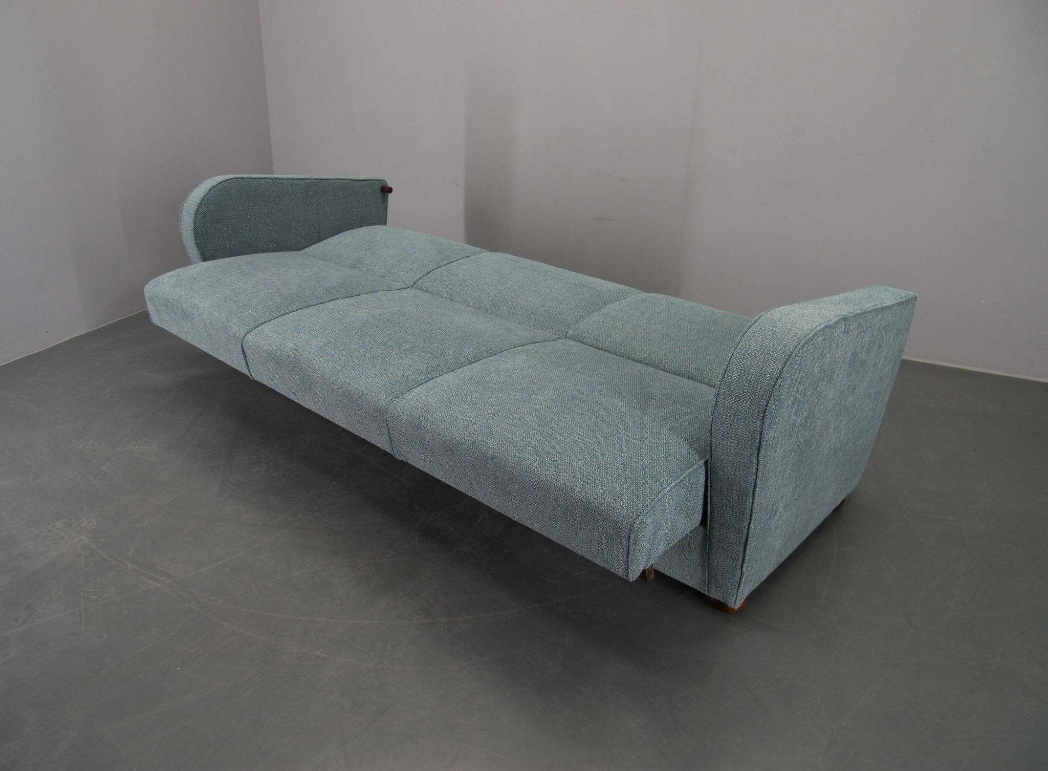 Newly Upholstered Art Deco Sofa / Folding Bed by Halabala, 1930s