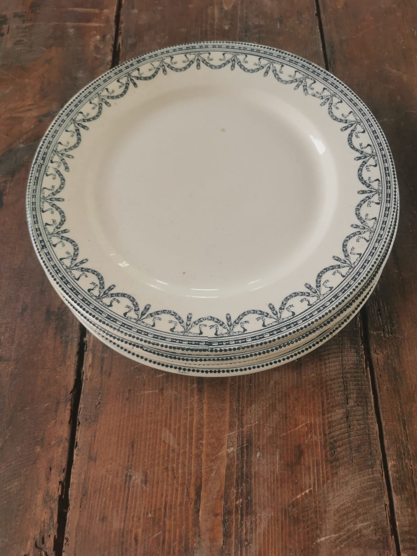 Serving of 6 plates in iron earth, Salins