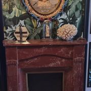 Marble fireplace mantel from 1950.