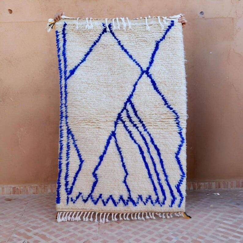 Petit tapis berbère fait main traditionnelle 100/200 cm