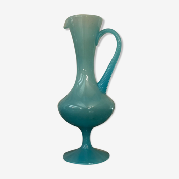 Blue opaline pitcher