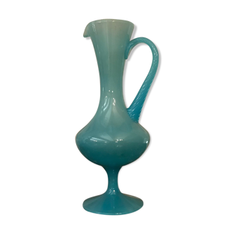 Blue opaline pitcher