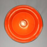 Space-age italian orange plexiglass pendant lamp