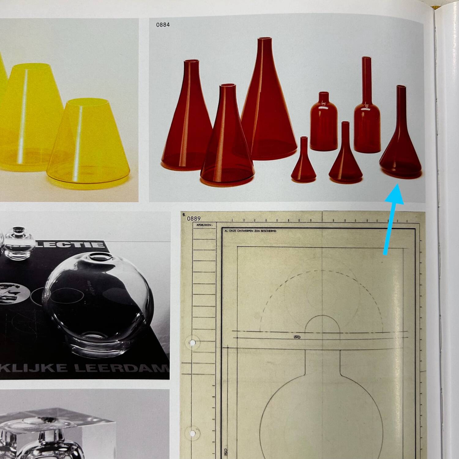 Red Vase from the Industrial Series by A.D. Copier for Glasfabriek Leerdam, 1960s | Largest Version