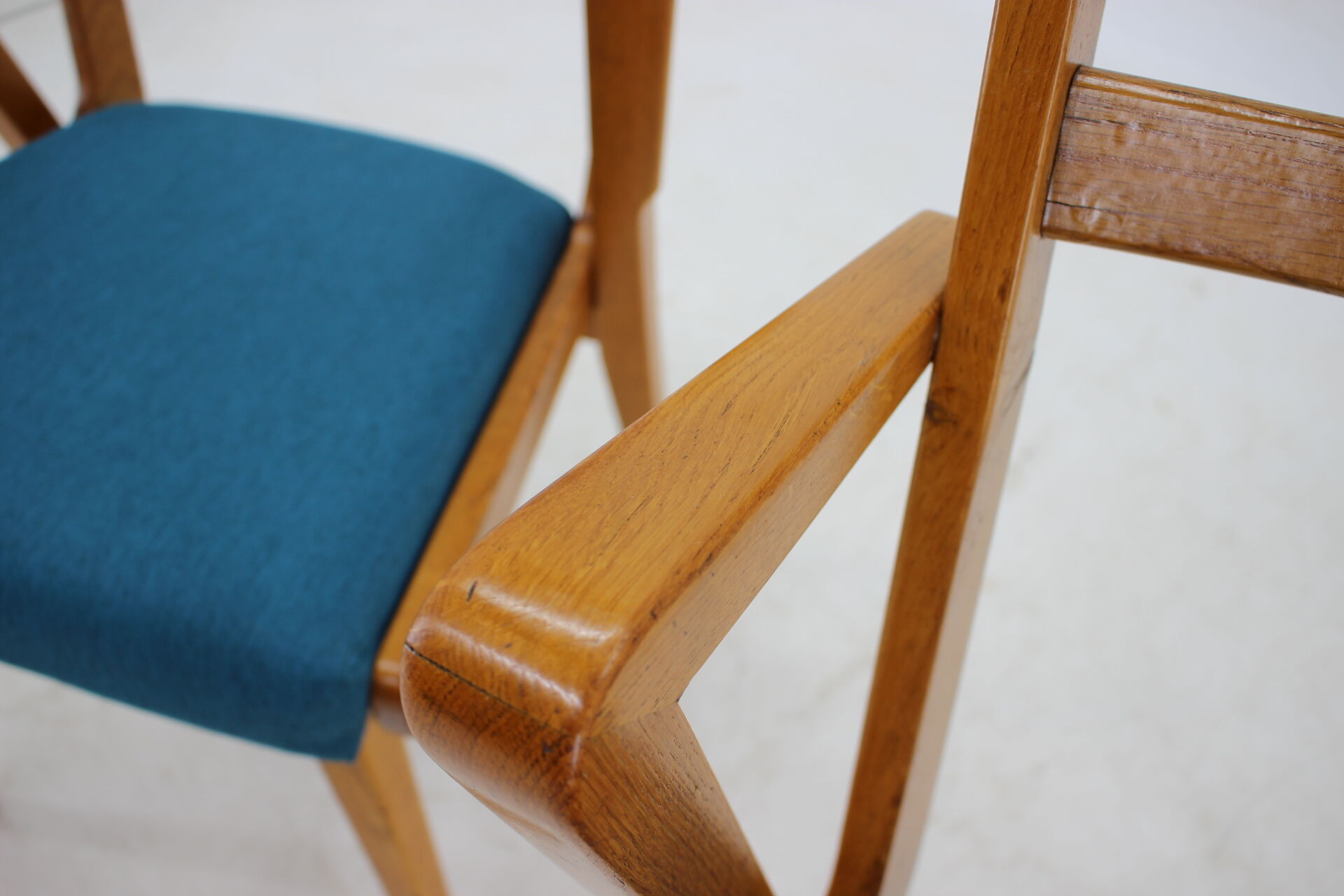 1960s Set of Four Oak Dining Chairs, Czechoslovakia