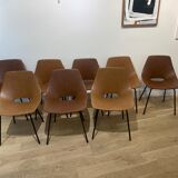 Series of 8 chairs Amsterdam Tonneau Pierre Guariche Steiner 1950