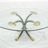 Coffee Table in Brass and Iron by Manfred Bredohl, Germany, 1980s
