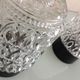 Pair of cylindrical structured glass ceiling lights / vintage 60s-70s