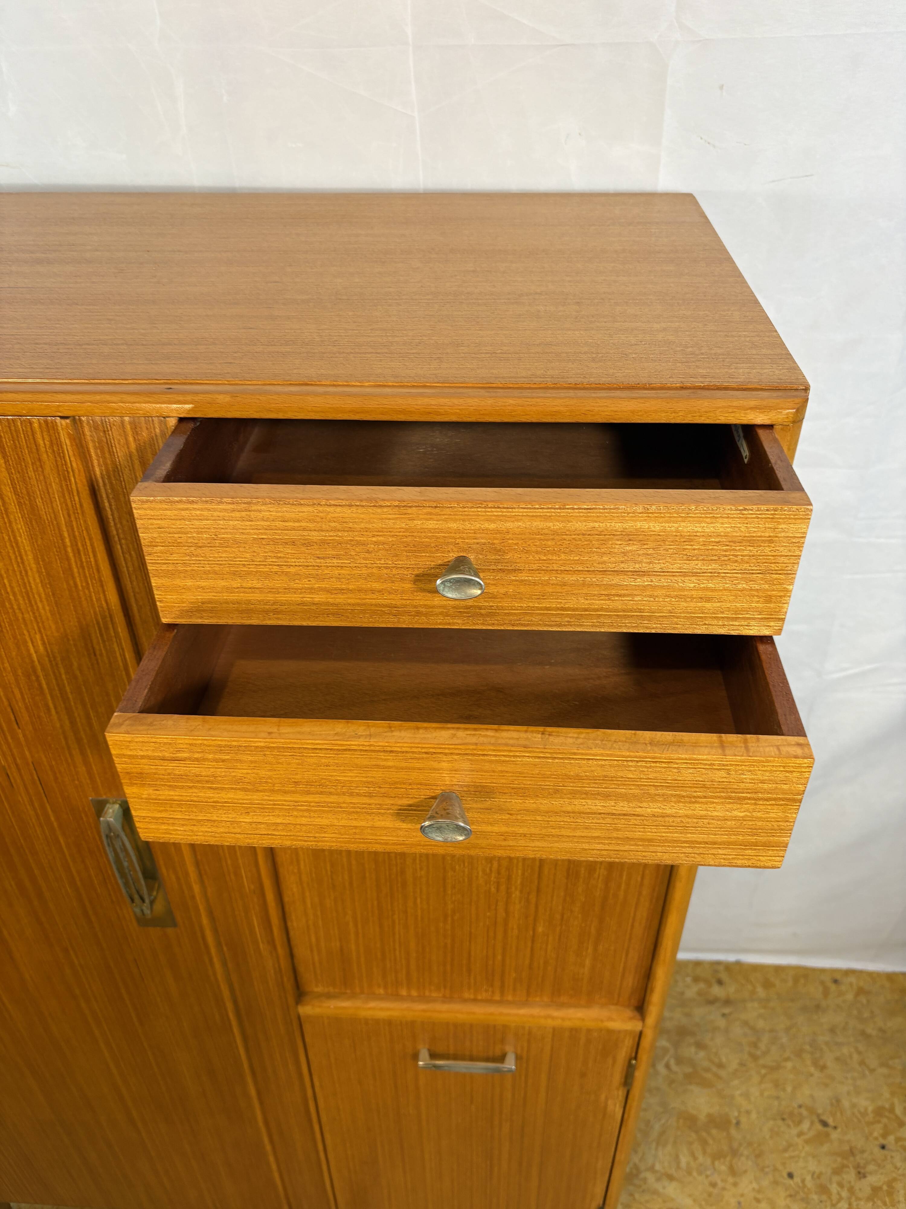 Mid Century Retro Teak Gentleman’s / Bachelor Wardrobe by Remploy 1960