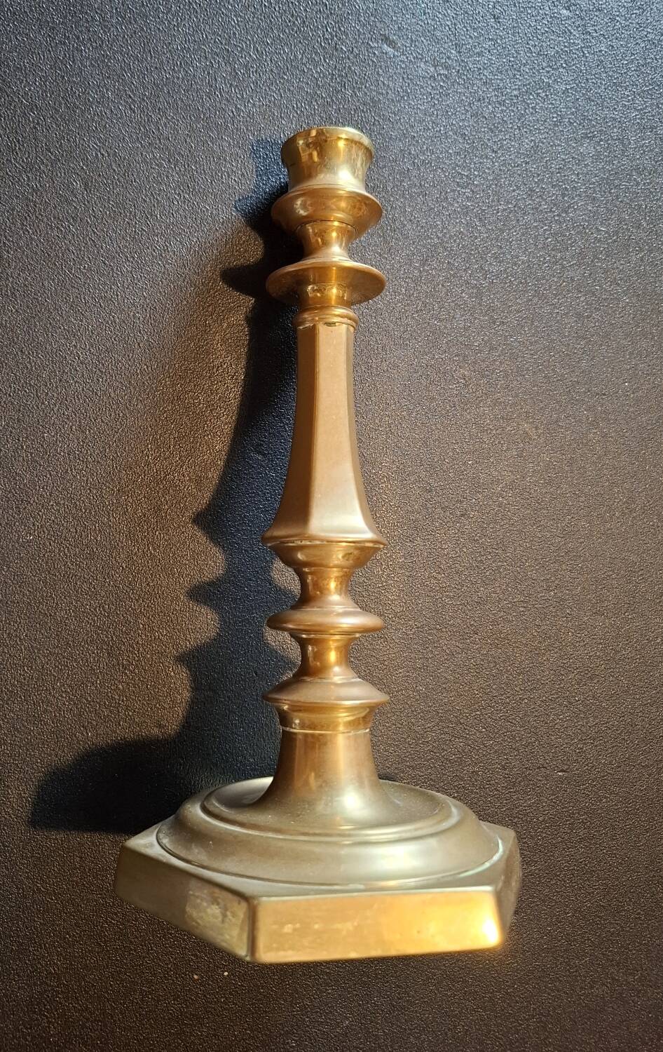 Solid bronze candlestick