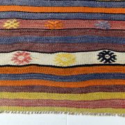 Tapis bohème multicolor en laine, charme artisanal d’Anatolie, 138x226Cm