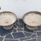 Paire de jardinières vasques années 50 fibrociment