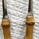 Serving cutlery with bamboo and stainless steel handles