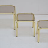 Retro Brass Nesting Tables,circa 1990's.