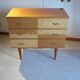 3-drawer chest of drawers - 60s - vintage - marquetry effect - spinning top feet
