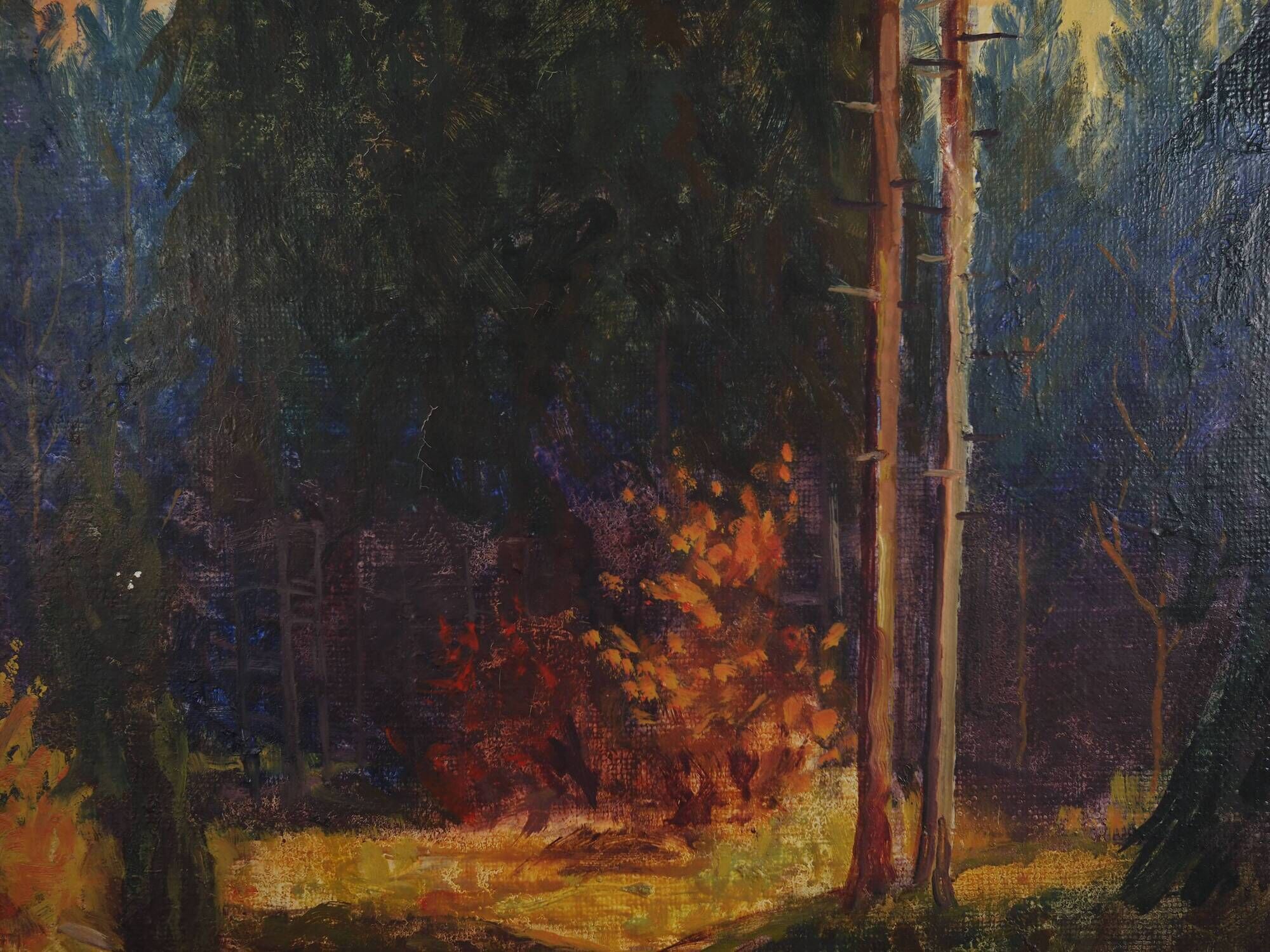 Painting „The Autumn Forest”, Scandinavian design, 1960s