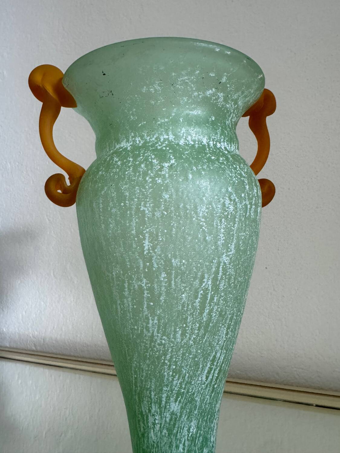 Vase amphore verre de Murano Scavo vintage