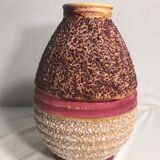 Old vase ball Odyv ceramic rose violet decoration 70s vintage