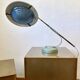 Solère telescopic lamp, hammered paint & blue diffuser, 1950s