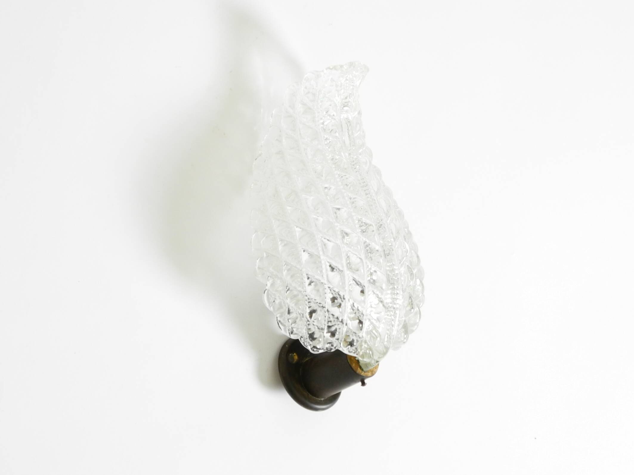 Rare original 1960s Italian Barovier & Toso Murano glass wall lamp