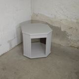 Art Deco side table repainted in "stormy" grey white
