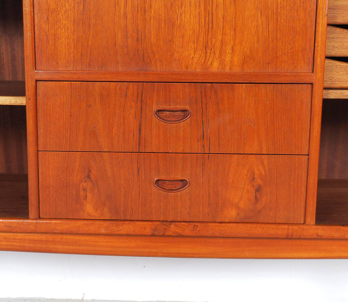 Danish Highboard with Tambour Doors, 1960s