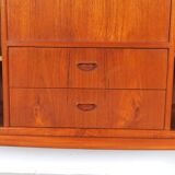 Danish Highboard with Tambour Doors, 1960s