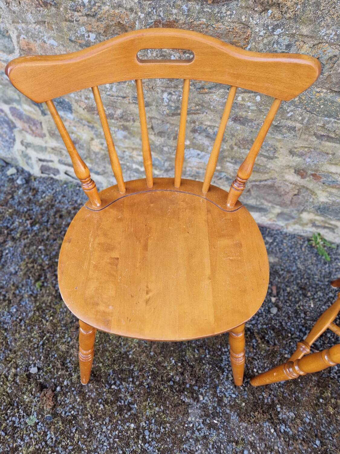 Pair of solid wood chairs 1963 by Nesto Sweden