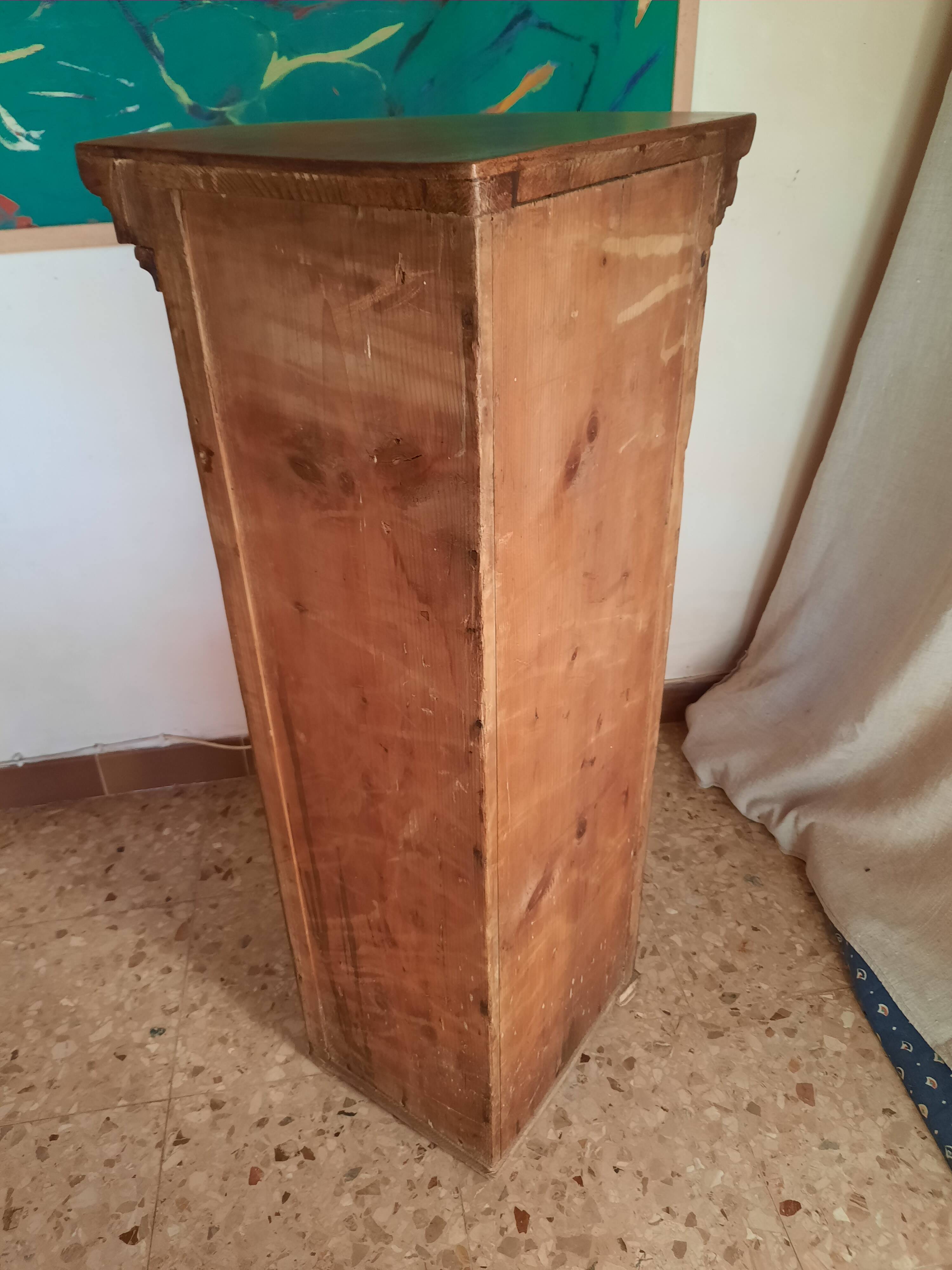 Antique curved corner cabinet