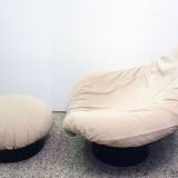 Armchair with pouf 'Rodica' design Mario Brunu for Comfort 1970s