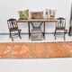 3x12 Rug For Laundry Orange Turkish Vintage Runner Rug, 95x370Cm SK 22033