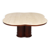 Table basse avec plateau en travertin en forme de trèfle, Italie, années 1970