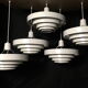 Satin white lacquered metal hanging from the 1960s