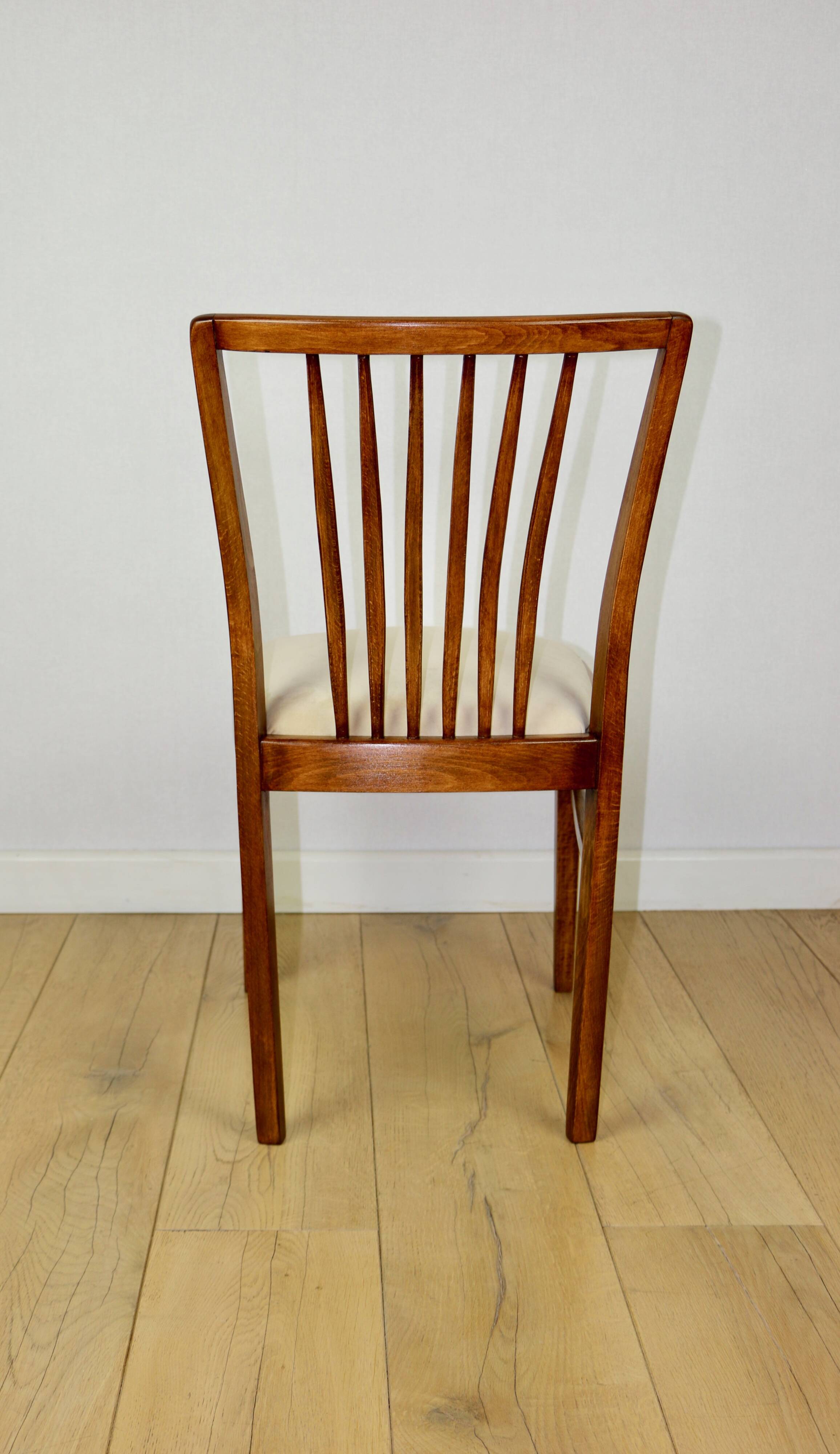 Vintage chairs beige velvet - set of 4