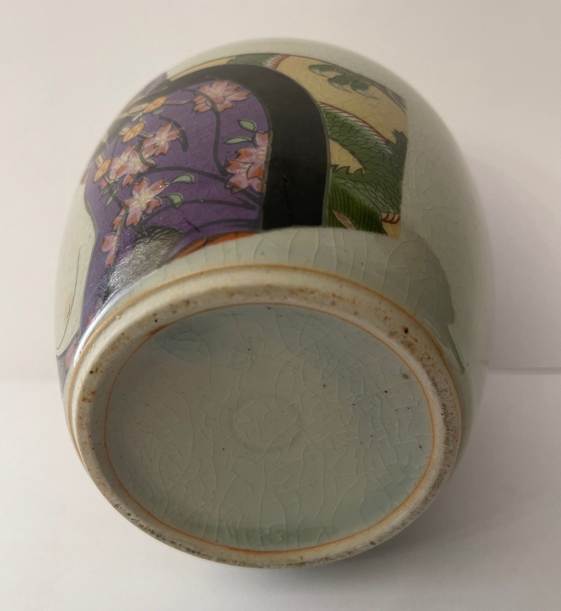 Japan polychrome vase and celadon XIX Naniwaya Okita Japan Nippon
