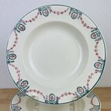 6 Longwy iron earth soup plates