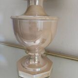 Beige glazed ceramic lamp from the 80s