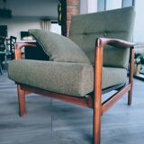 Vintage armchair green olive design by Z.Baczyk 1965