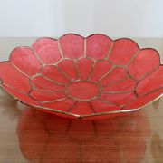 Pocket, cup, in red capiz mother-of-pearl and brass 1970