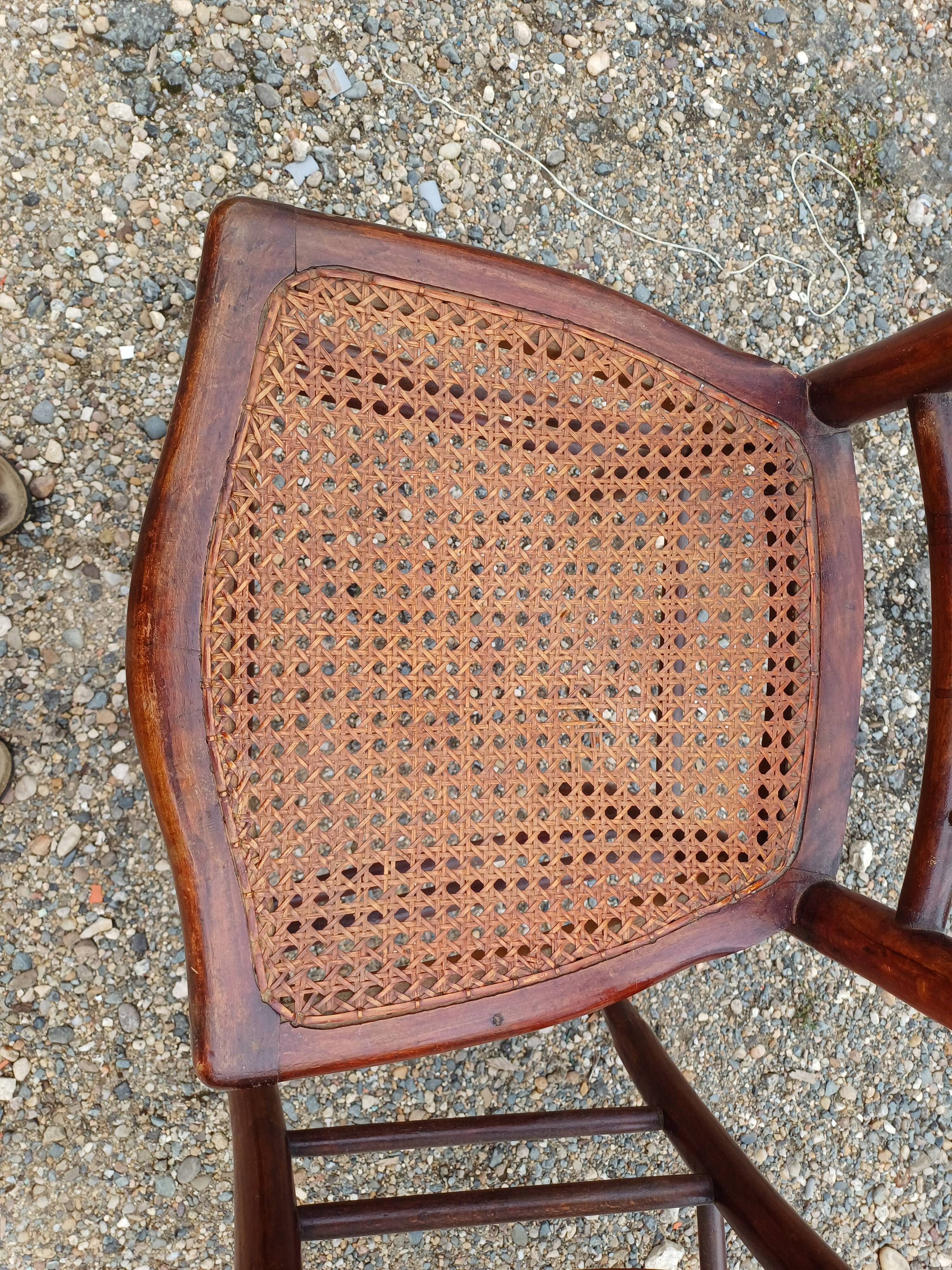 Pair of Thonet Bistro Chairs in Wood and Cane