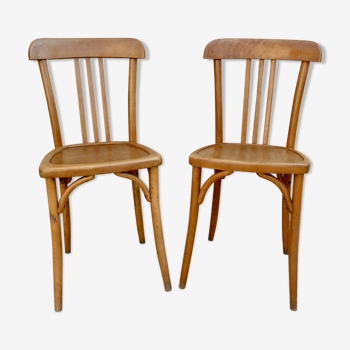 Paire de chaises de bistrot années 40