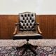 Chaise de bureau Chestfield anglaise marron
