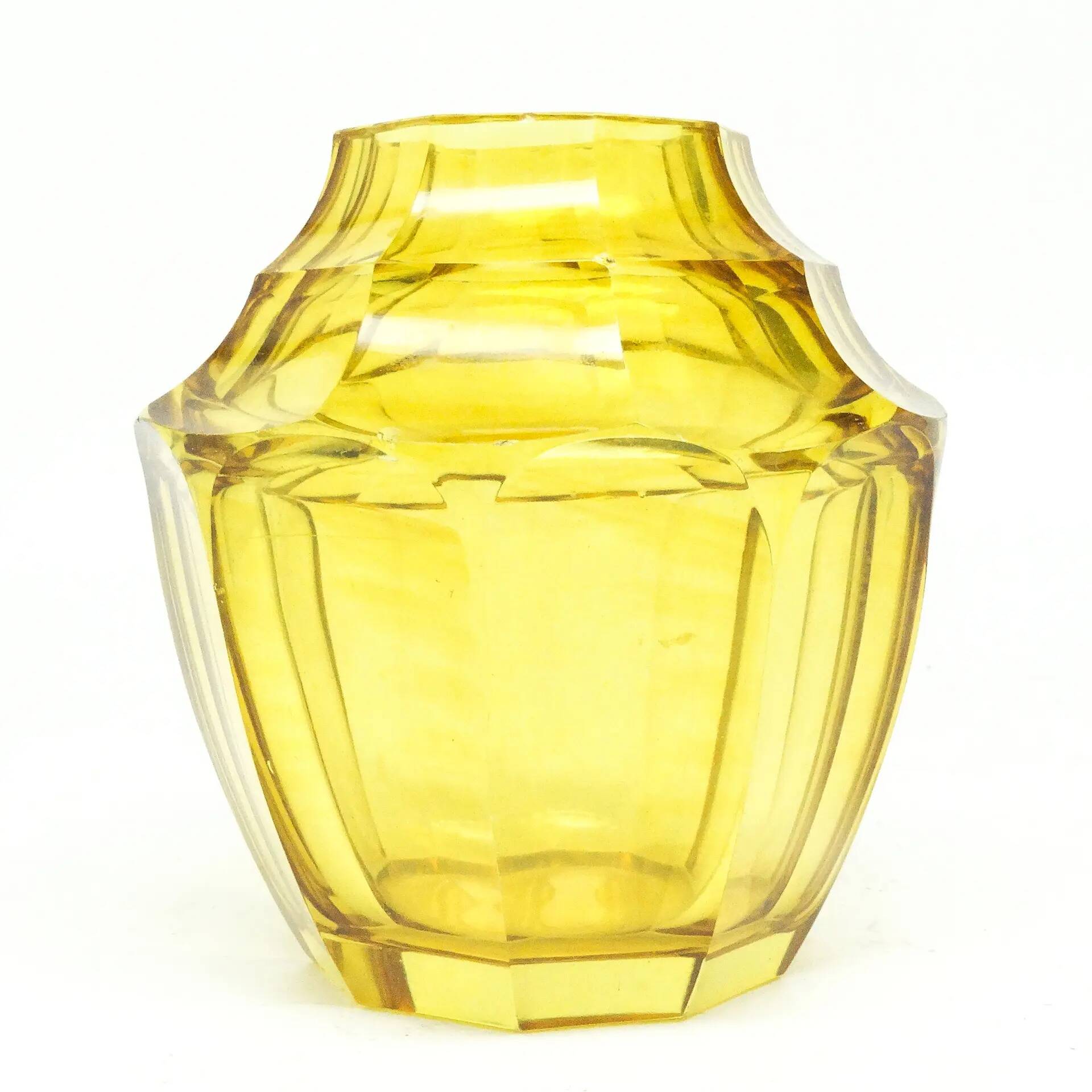 Art Deco vase, crystal, Moser, Czechoslovakia, 1930s