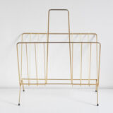 Vintage magazine holder in gold metal