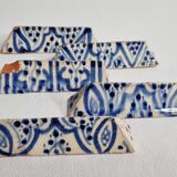Set of 5 old enameled ceramic knife holders, Moroccan craftsmanship, 9.5 cm