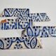 Set of 5 old enameled ceramic knife holders, Moroccan craftsmanship, 9.5 cm