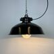 Industrial black enamel factory pendant lamp, 1950s