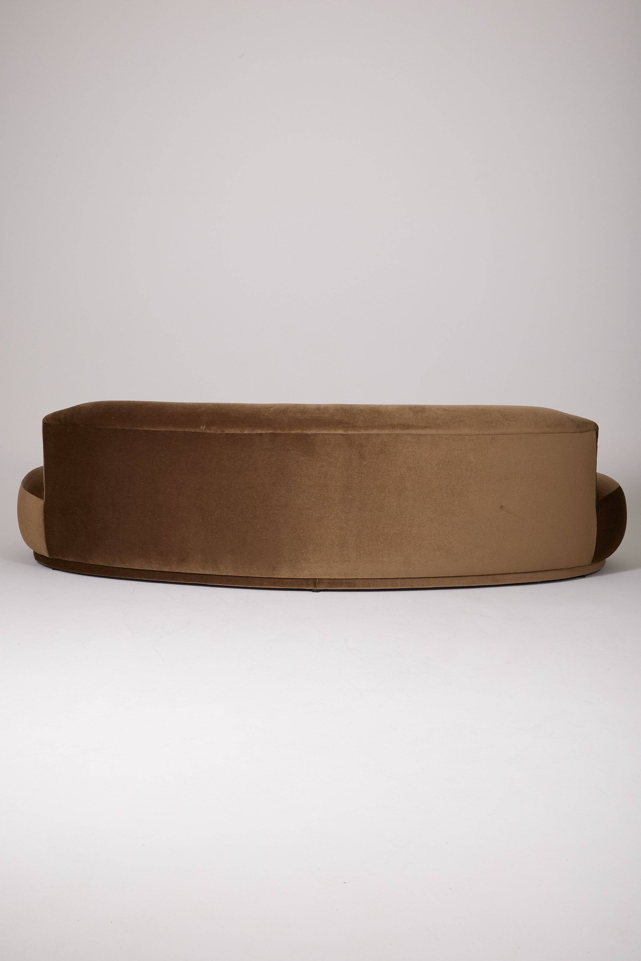 Half-moon mohair velvet sofa