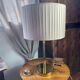 Brass lamp with pleated shade