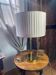 Lampe en laiton avec abat-jour plissé